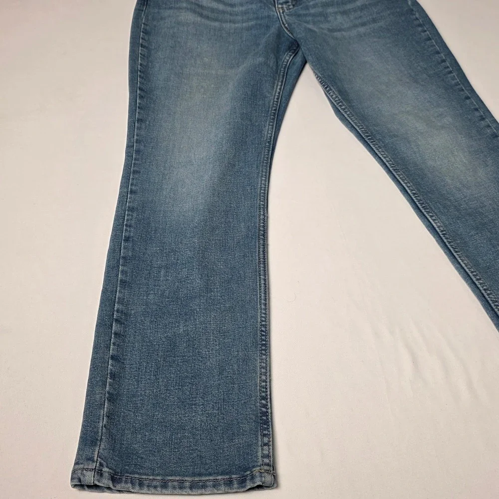 Lee Straight Leg Jeans Womens‎ 8S Blue Medium Wash Stretch Mid Rise Denim Pants
